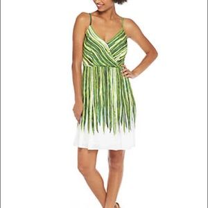 TheLimited Strappy Green & White Dress Sz 0 BNWT